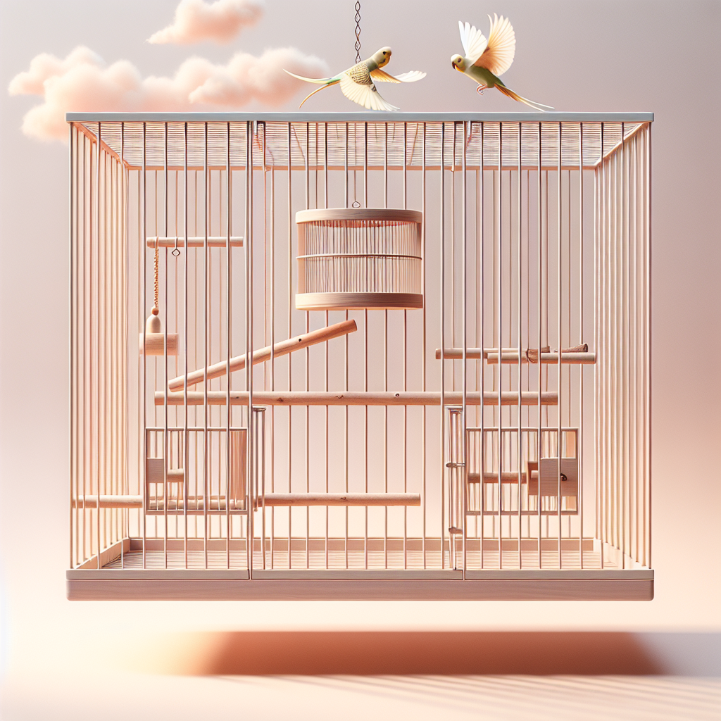 Cage idéale pour perruche, longue et sécurisée