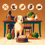 Chien et restes de table sains dans sa gamelle