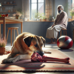 Chien mâchant un os cru en toute sécurité