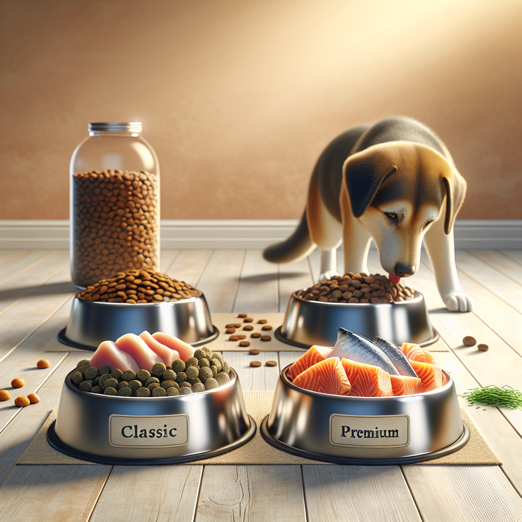 Comparatif croquettes premium et classiques pour chien
