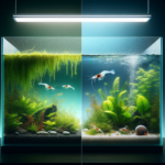 Aquarium clair avec plantes, crevettes Amano et escargot Neritina