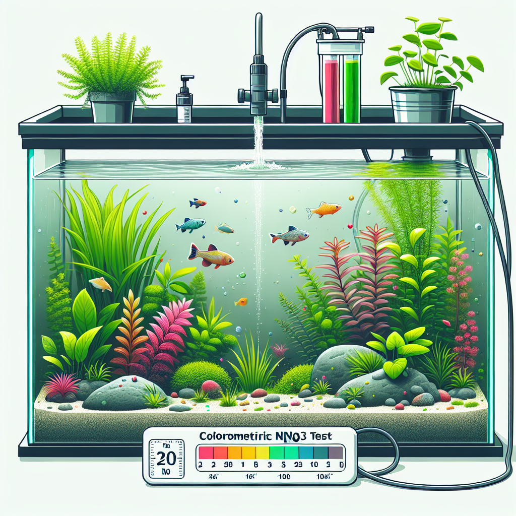 Aquarium planté avec test de nitrates et changement d'eau