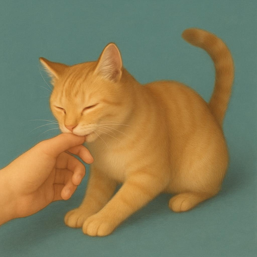 Chat mordille doucement pendant les caresses